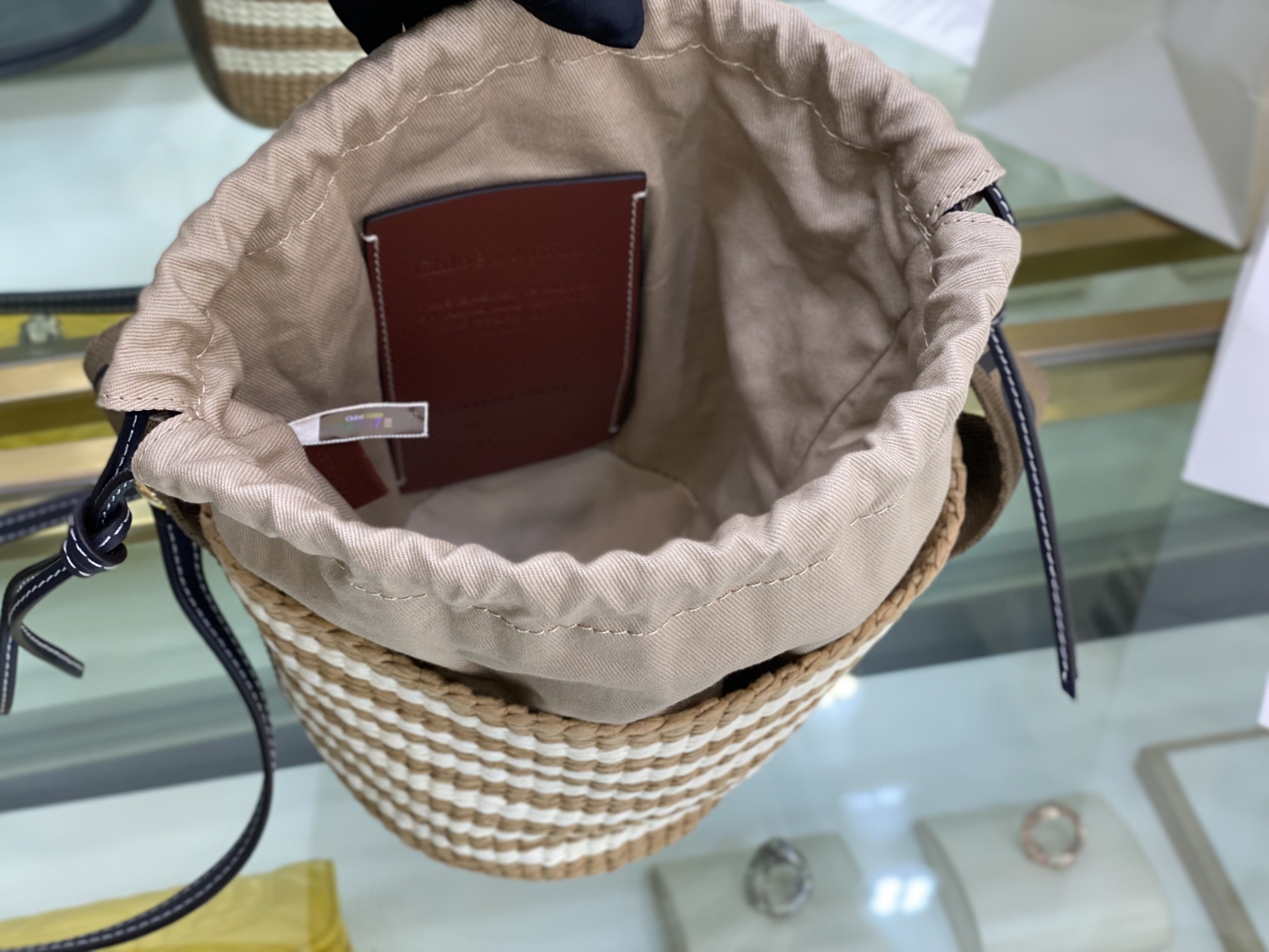 Chloe Small Woody Basket In Natural Fibers 